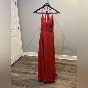 Azazie Davis Bridesmaid Dress Color: Rust Size: A0 Formal Dress Homecoming